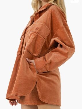 GREY LAB Corduroy Oversized Jacket in Rust